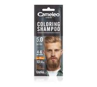 Cameleo Men - Coloring Shampoo - Light Brown - Hair, Beard, Mustache - Visible Color in 10 Minutes - Refreshes - Lasts for 4 to 6 Washes - Easy & Quick Application - Walnut Extract - 15 ml