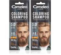 Cameleo Men - Coloring Shampoo - Light Brown - Hair, Beard, Mustache - Visible Color in 10 Minutes - Refreshes - Lasts for 4 to 6 Washes - Easy & Quick Application - Walnut Extract - 15 ml (Pack of 2)