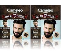 Cameleo - Men Colour Cream - DARK BROWN - Grey OFF Single-Use Colorizer in 2 sachets - for Hair, Beard & Moustache - Easy 5 min Application - Natural Color Effect - 0% Parabens (Pack of 2)