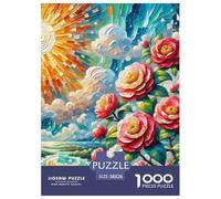 Camellia 1000 Pieces Flower Jigsaw Puzzle Family Challenge Toys for Adults for The Whole for Women,Gifts for Men Home Decoraction 38x26cm/1000pcs