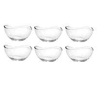 Camellias 6-Piece Glass Dessert Bowls Sundae Ice Cream Set Of 6 Appetiser Fruit Salads Pudding Glass Dishes Small Fruit Serving Starter Glass Bowls 300ml