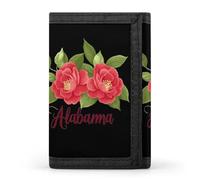 Camellia Alabama State Flower Funny Trifold Wallet RFID Blocking Front Pocket Wallets with ID Window Gifts for Men Women