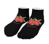 Camellia Alabama State Flower Men's Ankle Low Socks 1 Pair No Show Sock Low-Cut Athletic Socks for Women