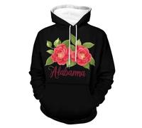 Camellia Alabama State Flower Men's Sweatshirt Lightweight Pullover Hoodie with Pocket Casual Sweatshirts for Women