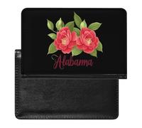 Camellia Alabama State Flower Passport Holder Cover Wallet Slim Travel Document Organizer Card Case for Women Men