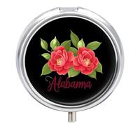 Camellia Alabama State Flower Pill Case 3 Compartment Pillbox