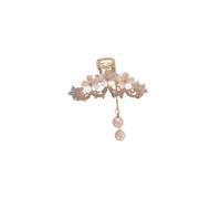 Camellia Barrettes - Elegant Rhinestone Pearl Tassel Hair Clips - Medium Size, Strong Hold, Non-Slip, Cute Crystal Catch - Suitable for Thick or Thin Hair