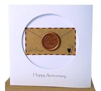 Camellia Bees 16th Wedding Anniversary Card For Her Him, Handmade Wax Anniversary Card for Wife, Husband, Couple(16th)