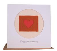 Camellia Bees 3rd Wedding Anniversary card, Handmade leather anniversary card for husband, wife, couple, third year (3rd)