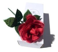 Camellia Bees Lace Rose 13th Anniversary Flower for her, 13 Years Wedding Anniversary, Handmade Flower Gifts for Wife Husband Couple (13th Lace)