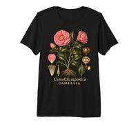 Camellia Botanical Anatomy Vintage Floral Nature Study Premium T-Shirt