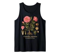 Camellia Botanical Anatomy Vintage Floral Nature Study Tank Top