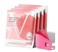 Camellia Deep Collagen V Face Mask, Double Chin Lifting Mask, Jawline Shaper Face Lifting M-ask | 4 Pack Chin Strap For Double Chin Reducer, Face Tapes For Lifting Sagging Skin