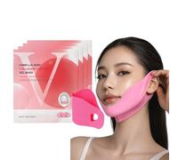 Camellia Deep Collagen V Lifting Gel Mask, 4 Pcs | Double Chin Reducer & Neck Firming Mask for Sagging Skin | Cooling Depuffing Jawline Lifting, Instant Face Lift & Face Tightening | Korean Skincare