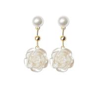 Camellia Flower Earrings Pearl Flower Minority Design Sense High-end for Women 2022 Model