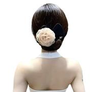 Camellia Flower Magic Women Hair Styling Twist Donut Bun Maker Accessories Buns Braiders Black(Color4)