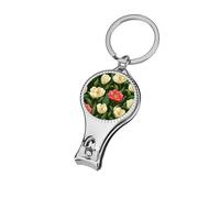 Camellia Flower Pattern on Green Nail Clippers Toenail Clipper Cutters Professional Nail Trimmer Nail Cuticle Cutter for Women Men