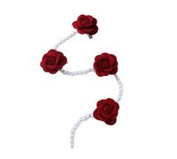 Camellia Hairpin Floral Hair Clip Rose Flower Studded Pearls Hairpin For Women Girls Holiday Jewelry Accessories