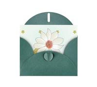 Camellia In Bloom Horizontal Holiday Card With Dark Green Heart Shaped Envelope And Write Various Holiday Greetings
