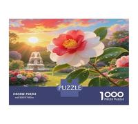 Camellia Japonica 1000 Pieces Jigsaw Puzzle Dense Vibrant Flower Mix for The Whole Family Fun And Challenging 52x38cm/1000pcs
