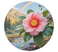 Camellia Japonica 1000pc Round Puzzle with, Offers A Relaxing Yet Challenging Experience, Brilliant for Mindfulness Practice 1000pcs (67.5x67.5cm)