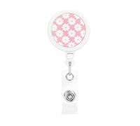 Camellia Pattern The Plastic Retractable Badge Holder is Made of ABS Material and The Rope is Nylon