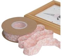 Camellia-Patterned Embossed Ribbon with A Wave Design, Ideal for Gift Wrapping(Pink,Wide-2.5cm)