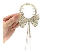 Camellia Rhinestone Tassel Hair Clip Flower Ponytail Buckle Hairpin Metal Hair Bun Clips Barrettes Accessories for Women