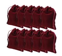 Camelliass 50PCS Velvet Gift Bags, Drawstring Velvet Pouches, Wedding Favour Bags, Candy Jewelry Pouches, Present Package Bag Party Gift Bags (Wine Red, 7 x 9 cm)