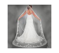 CAMELLIG Veils Bridal Elegant Wedding Accessories Appliques Tulle Long Cathedral Wedding Veil Lace Edge 3 Meters