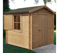 Camelot 6' x 6' 10" Apex Log Cabin - Premium 19mm Cladding Log Clad