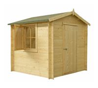 Camelot 8' x 8' 9" Apex Log Cabin - Premium 19mm Cladding Log Clad