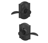 Camelot Trim with Accent Hall and Closet Lever, Matte Black (F10 Acc 622 CAM)
