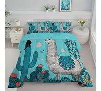 Camels And Toucans Coverless Duvet King, Washable Graffiti Desert Landscape Reversible Coverless Duvets Camping Sleepovers Travel Duvet Super Soft Comfy Duvets with Pillowcase 230x220cm Blue