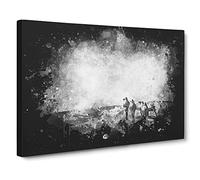 Camels On The Move Paint Splash Canvas Print | Gallery Wrapped 30mm Frame Wall Art | 24x16 inches | Ready to Hang | Modern Animal Picture | Living Room Bedroom Lounge Office