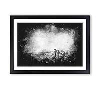 Camels on The Move Paint Splash Framed Print | A2 Black Framed Wall Art | Ready to Hang | Modern Animal Picture | Living Room Bedroom Lounge Office