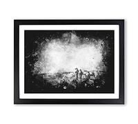 Camels On The Move Paint Splash Modern Art Framed Print | A3 Black Framed Wall Art | Ready to Hang | Modern Animal Picture | Living Room Bedroom Lounge Office