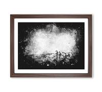 Camels On The Move Paint Splash Modern Art Framed Print | A4 Walnut Framed Wall Art | Ready to Hang | Modern Animal Picture | Living Room Bedroom Lounge Office
