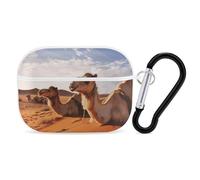 Camels Rest Desert AirPods Pro 2 Case Cover, Shockproof Hard Shell Protective Case for Women Men, Compatible with Airpod Pro Case 2nd/1st Generation with Keychain-White