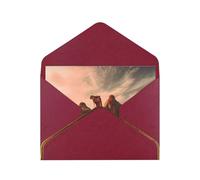 Camels Rest Desert Luxury Pearl Paper Greeting Card With Gold Border, Blank Inside, With Envelope - Birthday, Wedding, Christmas, Valentine