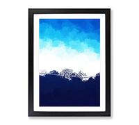Camels Trekking In Morocco In Abstract Modern Framed Print | A4 Black Framed Wall Art | Ready to Hang | Abstract Animal Picture | Living Room Bedroom Lounge Office