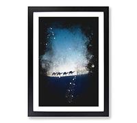 Camels Trekking in Morocco Paint Splash Framed Print | A2 Black Framed Wall Art | Ready to Hang | Modern Animal Picture | Living Room Bedroom Lounge Office
