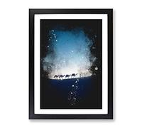 Camels Trekking In Morocco Paint Splash Modern Framed Print | A4 Black Framed Wall Art | Ready to Hang | Modern Animal Picture | Living Room Bedroom Lounge Office