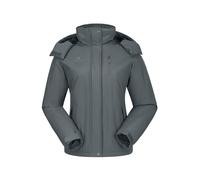 CAMELSPORTS Women's Waterproof Mountain Ski Snow Jacket Coat with Fleece Outdoor Windproof Raincoat Hooded for Fall and Winter, Grey-new, S