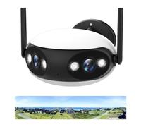 Camera 4K 8MP HD Panoramic 180° Wide View Outdoor IP Camera Dual-Lens 4MP Audio Video Surveillance CCTV Security Protection for Home Security(8MP No TF Card)