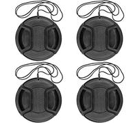 Camera 52mm Lens Cap Center Pinch with Lens Cap Leash Hole Bundle Compatible with Nikon Sony Canon DSLR Cameras Other DSLR Cameras UV Lens (52mm)- 4 Pack