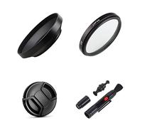Camera Accessories Bundle Set 55mm Wide Angle Metal Lens Hood, UV Filter, Lens Cap For Canon EOS R100 Camera with RF-S 55-210mm f/5-7.1 Lens