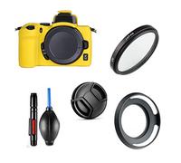 Camera Accessories Bundle Set For Nikon Z50 camera with Nikon NIKKOR Z DX 16-50mm f/3.5-6.3 VR Lens including Yellow Silicone Camera Case, UV Filter, Lens Hood, Lens Cap, Cleaning Pen, Pump