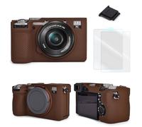 Camera accessory Kit compatible with Sony Alpha 7C II textured surface A7CM2 Silicone Protective Case&LCD Screen Protector[2 Packs]&One Hot Shoe Cover