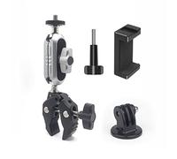 Camera Arm Hot Shoes Double Ball Head Claw Clip Monitor Bracket Ball Head Clamp Super Holder Stand Ball Head Strong Clip Bracket Cycling Selfie Stick Reinforced Accessories